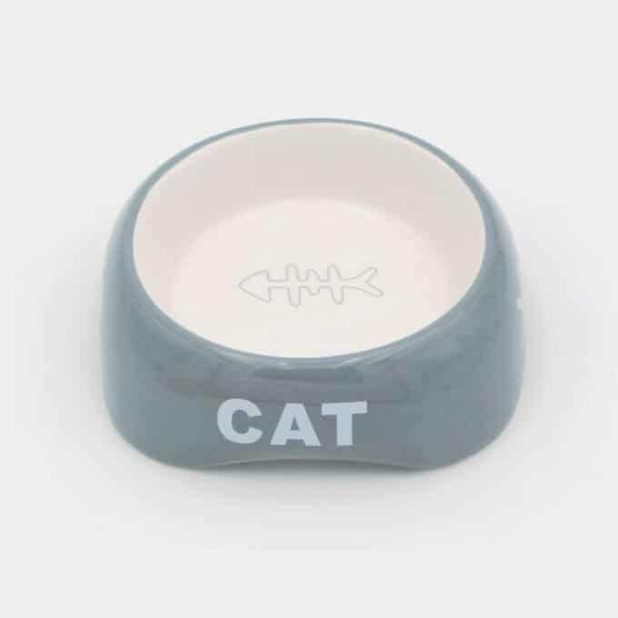 Gamelle céramique pour chat grise