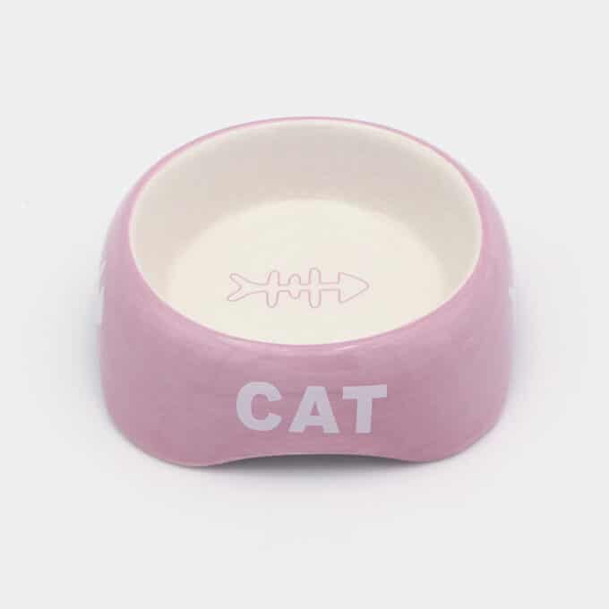 Gamelle céramique pour chat rose
