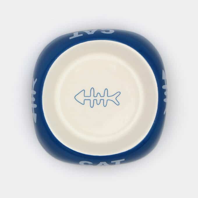 Gamelle céramique pour chat bleue