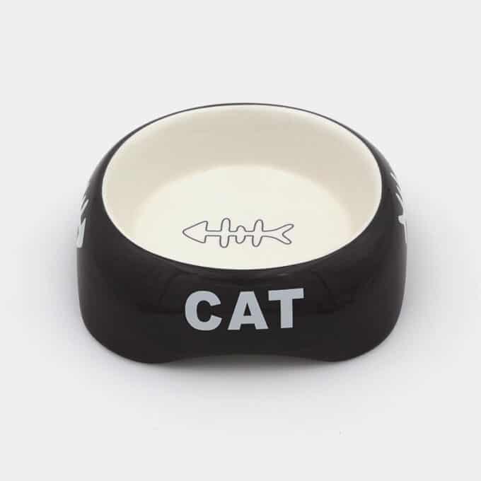 Gamelle céramique pour chat noire