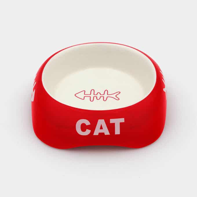 Gamelle céramique rouge pour le chat