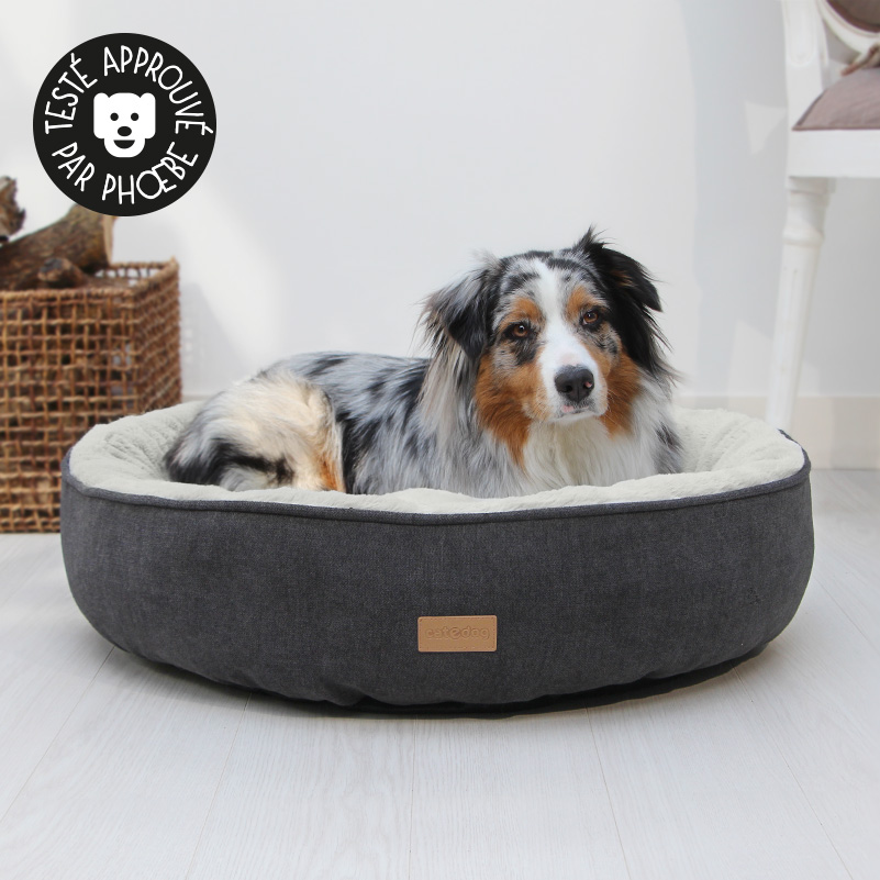 Panier pour chien rond moelleux en fourrure