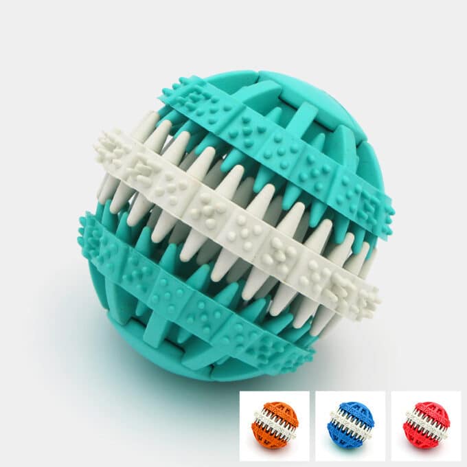 jouet-jeu-alimentaire-balle-croquettes-chien-chiot-antiglouton jouet alimentaire anti glouton balle distributrice de croquettes pour le chien et le chiot