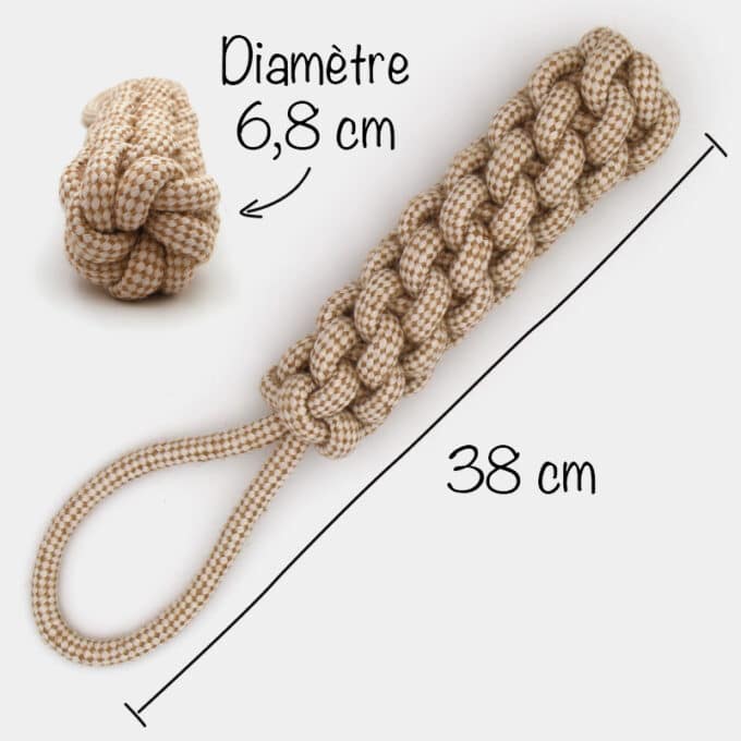 jouet-jeu-balle-corde-noeud-macher-gros-chien-1 Jouet en corde pour gros chien avec nœuds à mâcher