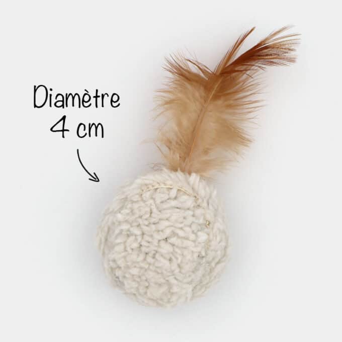 Balle sonore avec plumes pour le chat