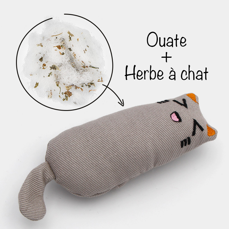 Coussin à l'herbe à chat - peluche imprégnée de cataire - Catedogshop