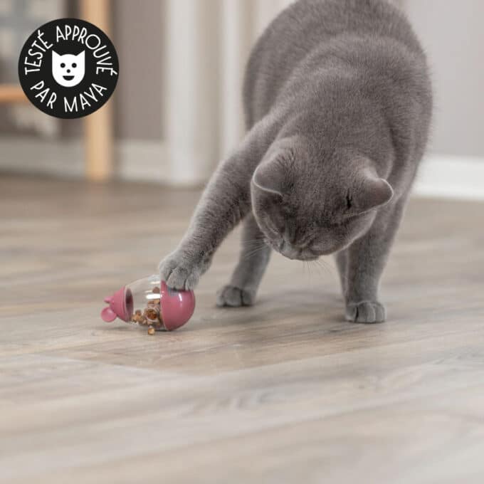 Souris culbuto distributrice de croquettes pour chat