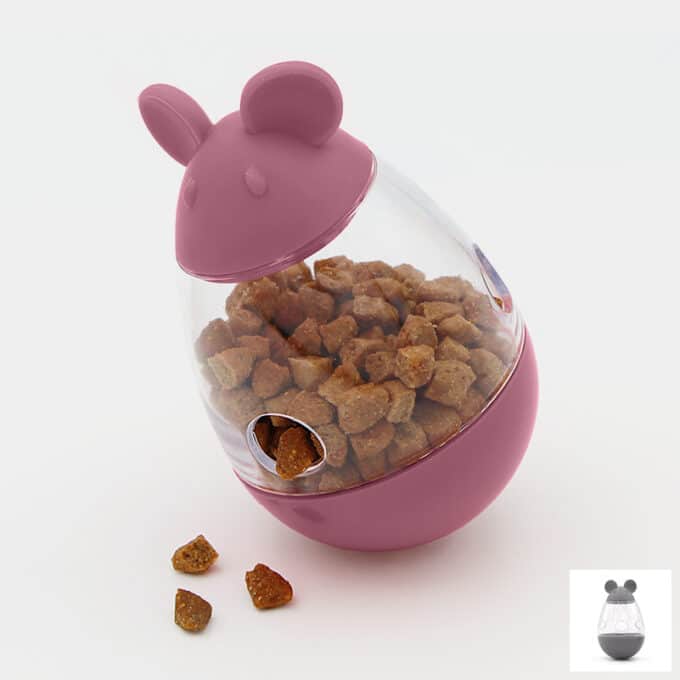 balle-distributrice-croquette-friandise-chat-20 Jouet distributeur de croquettes culbuto pour chat