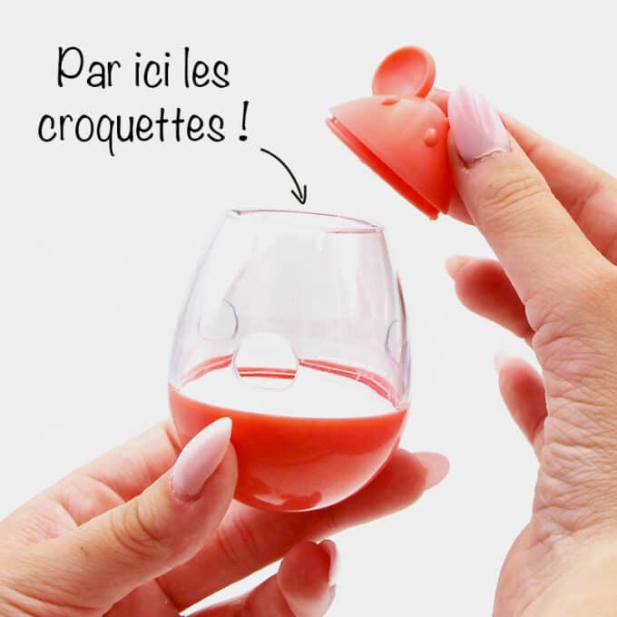 Jouet distributeur de croquettes culbuto pour chat