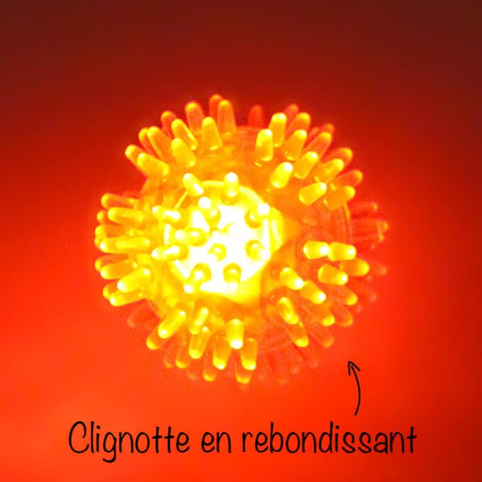 Balle lumineuse hérisson rebondissante pour chien