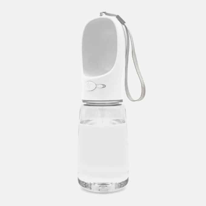 Gourde blanche pour chien et chat en bouteille portable