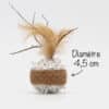 Balle en tissu avec plumes et grelot pour chat