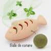 jouet-poisson-caoutchouc-distributrice-croquettes-cataire-chat Poisson en caoutchouc distributeur de croquettes ou diffuseur de cataire pour chat