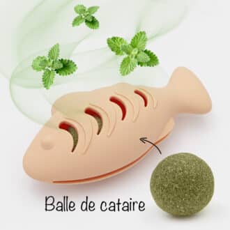 Poisson en caoutchouc distributeur de croquettes ou diffuseur de cataire pour chat