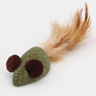 jouet souris herbe à chat cataire avec plumes