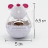 Jouet distributeur de croquettes culbuto pour chat souris blanche
