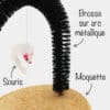 Arc de massage pour chat ou arche en brosse auto-toilettage