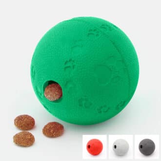 Balle à croquettes en caoutchouc avec obstacles pour chat