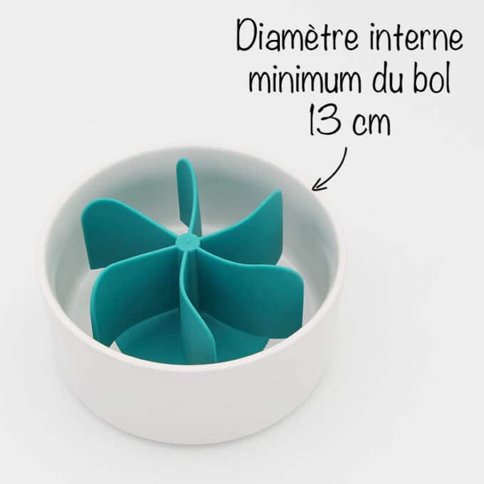 Hélice anti glouton pour gamelle du chien