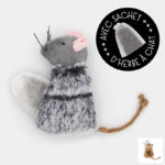 Souris avec poche à remplir d'herbe à chat - Fournie avec sachet de cataire