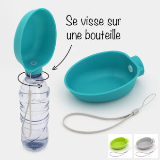 Distributeur d'eau de voyage ou randonnée pour chat et chien