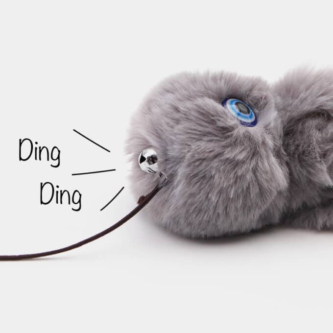 Jouet canne à pêche en bois avec pieuvre pour le chat ou le chaton