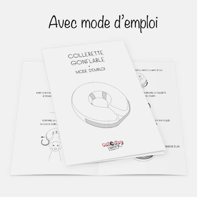 Mode d'emploi collerette gonflable pour chien