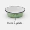 Gamelle pour chat en émail et acier inoxydable