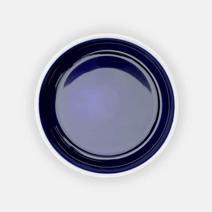 Gamelle céramique pour chat blanc et bleu