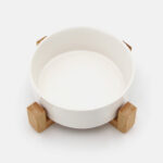 Gamelle en céramique pour chat surélevée et refroidissante avec socle en bois