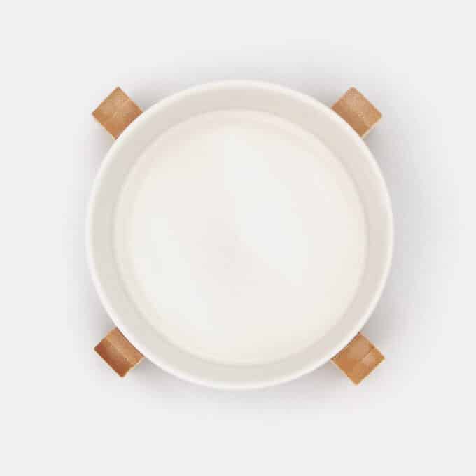 Gamelle en céramique pour chat surélevée et refroidissante avec socle en bois