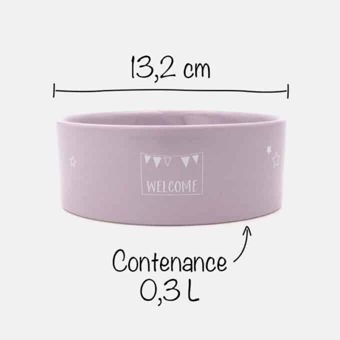 Gamelle en céramique pour chat rose lapin
