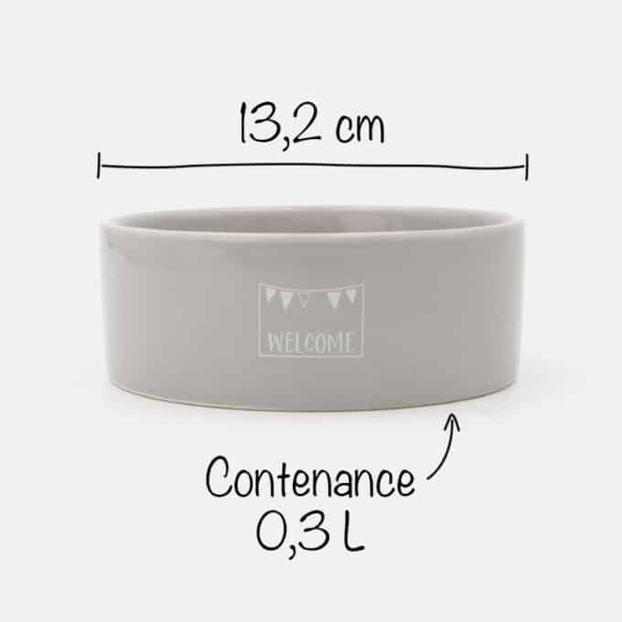 Gamelle en céramique pour chat gris renard