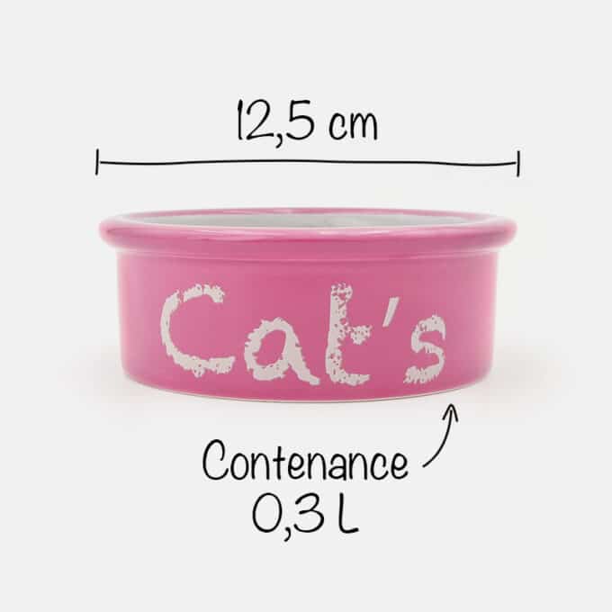 Gamelle céramique pour chat rose