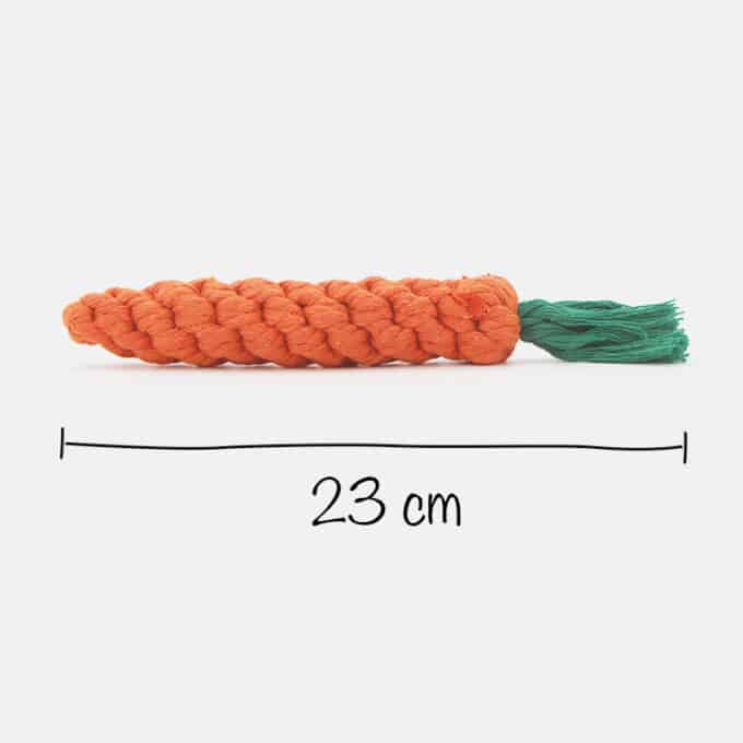 jouet-corde-noeud-carotte-chien Jouet carotte en corde à nœud pour chien