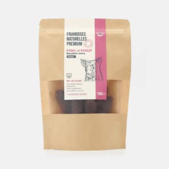 Friandises naturelles premium pour chien boudins noirs de porc et poulet