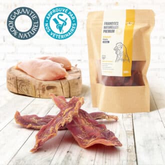 Friandises naturelles premium pour chien filets de poulet