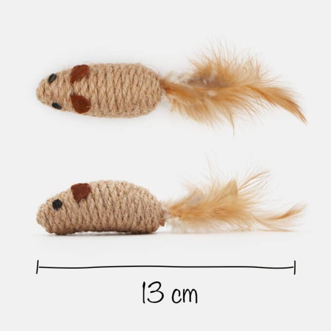 Souirs en corde sisal pour chat avec grelot