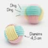 Balle en corde coton avec grelots pour chat
