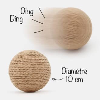 Grosse balle de 10 cm en corde pour chat