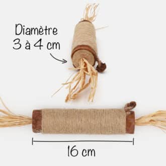 Gros bâton de matatani avec corde ficelle et raphia pour chat