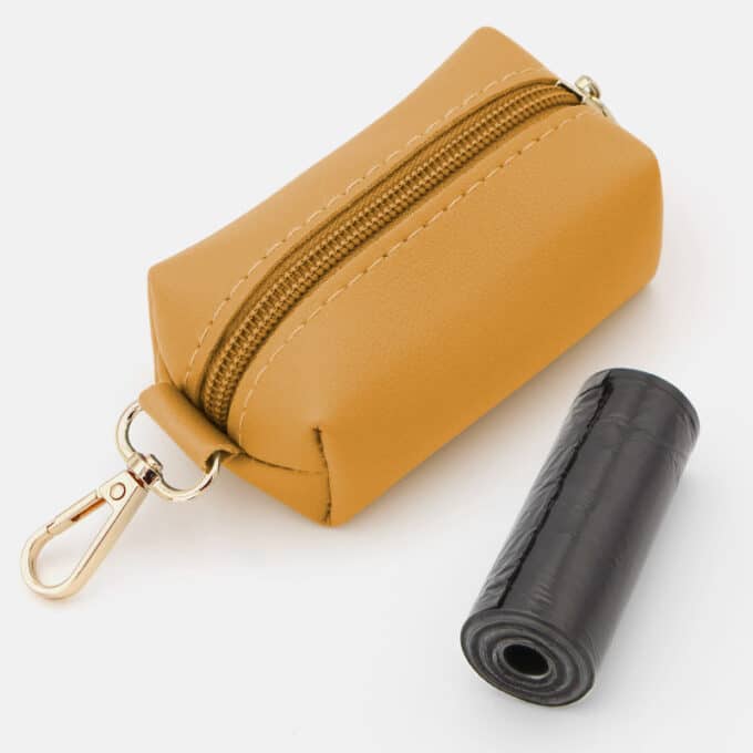 distributeur pochette de sacs à crotte de chien en simili cuir