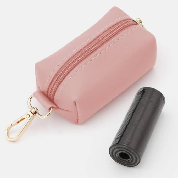 distributeur pochette de sacs à crotte de chien en simili cuir