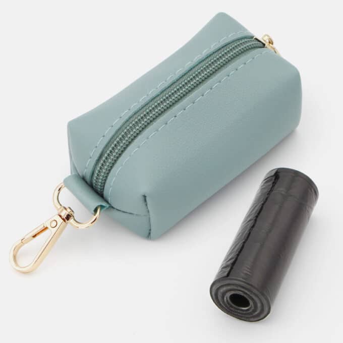 distributeur pochette de sacs à crotte de chien en simili cuir