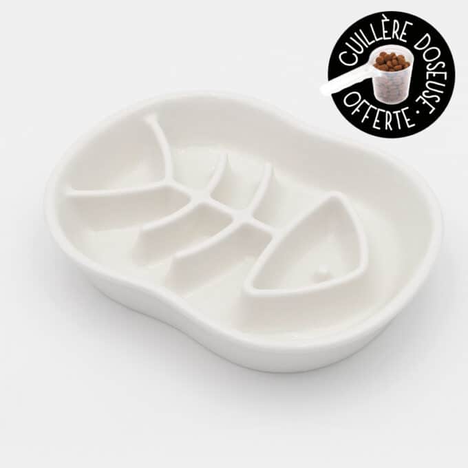 gamelle-anti-glouton-ceramique-poisson-chat-5 Gamelle anti-glouton en céramique pour chat avec arête de poisson