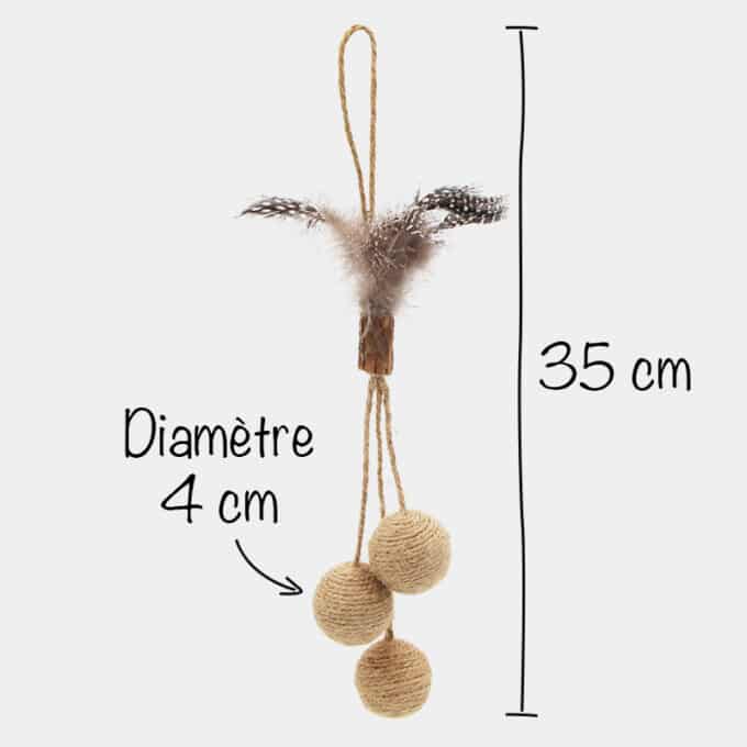 Jouet pour chat en corde avec des matières naturelles