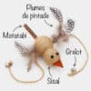 Jouet pour chat en corde avec des matières naturelles