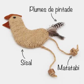 Jouet pour chat en corde avec des matières naturelles