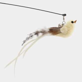 Baguette teaser avec oiseau réaliste et grelot pour chat