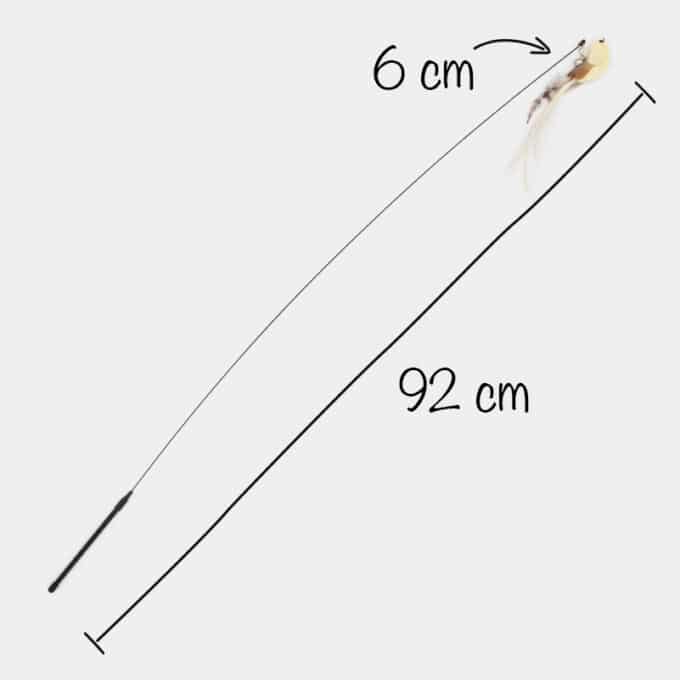 Baguette teaser avec oiseau réaliste et grelot pour chat